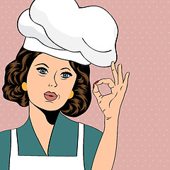 Image showing pop art woman cook