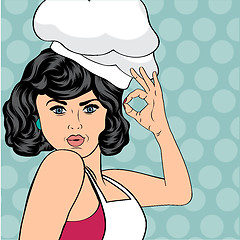 Image showing pop art woman cook