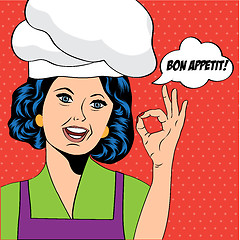 Image showing pop art woman cook