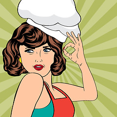 Image showing pop art woman cook