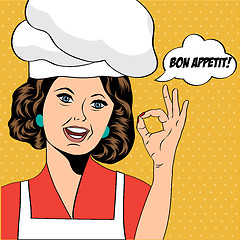 Image showing pop art woman cook