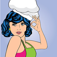 Image showing pop art woman cook