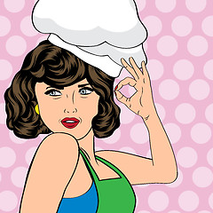 Image showing pop art woman cook