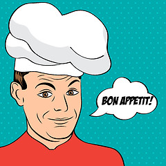 Image showing pop art man in cooker uniform 