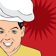 Image showing pop art man in cooker uniform 