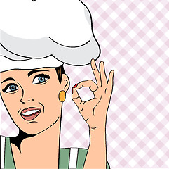 Image showing pop art woman cook