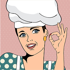 Image showing pop art woman cook