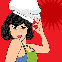 Image showing pop art woman cook