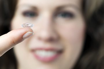 Image showing Woman with contact lense