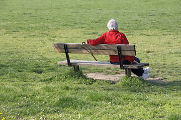 Image showing Man on bench