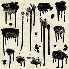 Image showing Ink splatters. Grunge design elements collection.