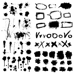 Image showing Ink splatters. Grunge design elements collection.