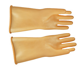 Image showing Gloves, insulating rubber on white background 