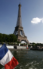Image showing Eiffel Tower with french flag