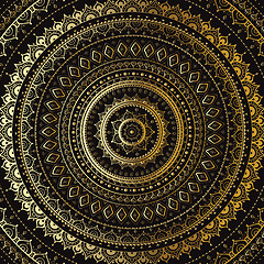 Image showing Gold Mandala. Indian decorative pattern.