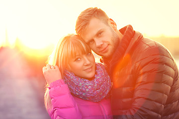 Image showing Young couple in love outdoor