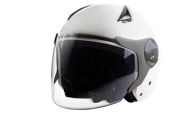 Image showing White modern scooter helmet