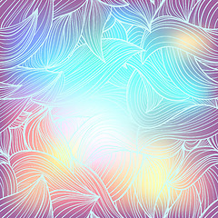 Image showing Seamless abstract hand-drawn waves pattern