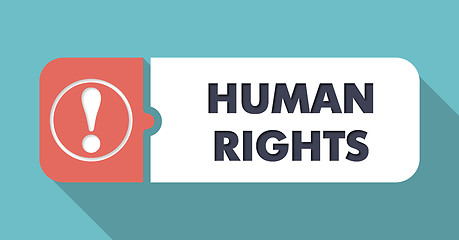 Image showing Human Rights on Blue in Flat Design.