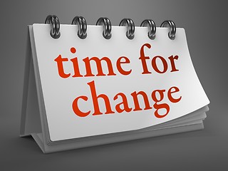 Image showing Time for Change - Red Word on Desktop Calendar.