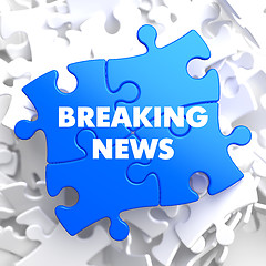 Image showing Breaking News on Blue Puzzle.