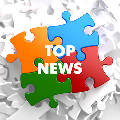 Image showing Top News on Multicolor Puzzle.