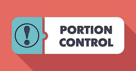 Image showing Portion Control Concept on Scarlet in Flat Design.