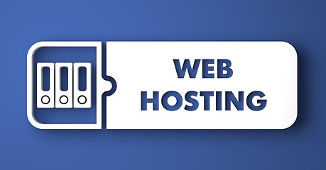 Image showing Web Hosting on Blue in Flat Design Style.