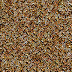 Image showing Rusty Metal Diamond Plate. Seamless Texture.