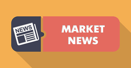 Image showing Market News Concept on Orange in Flat Design.