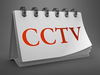 Image showing CCTV - Red Word on Desktop Calendar.