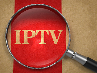 Image showing IPTV Concept - Magnifying Glass.