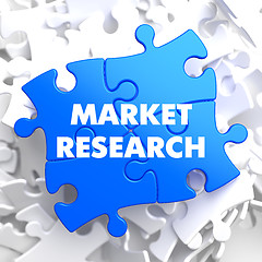 Image showing Market Research on Blue Puzzle.