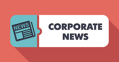 Image showing Corporate News Concept on Scarlet in Flat Design.