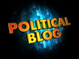 Image showing Political Blog Concept on Digital Background.