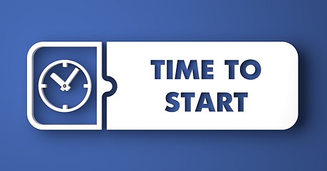 Image showing Time to Start on Blue in Flat Design Style.