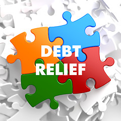 Image showing Debt Relief on Multicolor Puzzle.