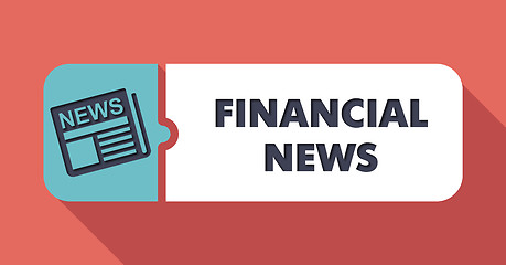 Image showing Financial News Concept on Scarlet in Flat Design.