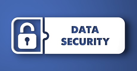 Image showing Data Security on Blue in Flat Design Style.