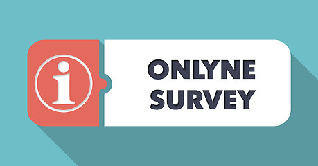 Image showing Online Survey on Blue in Flat Design.