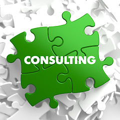 Image showing Consulting on Green Puzzle.