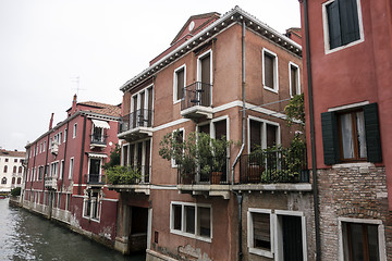 Image showing old colorful brick houses in Venice