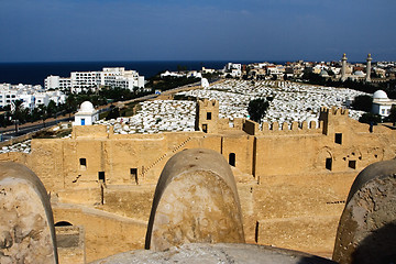 Image showing panoramas tunisia the old wall castle    slot   mediterranean se