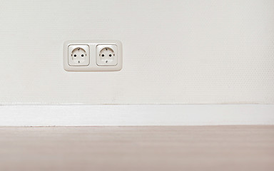 Image showing Electrical jack white plastic socket 