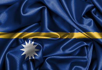 Image showing Satin flag, three dimensional render