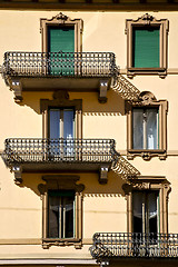 Image showing old wall and terrace in the   centre   of city lugano  