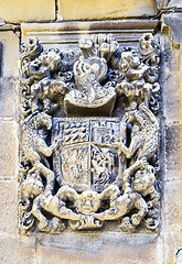 Image showing Medieval stony coat of arms in San Asensio