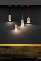 Image showing Four modern lamp