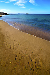 Image showing coast people stone   spain  water   lanzarote  