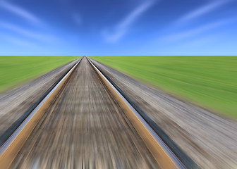 Image showing Railway track blurred